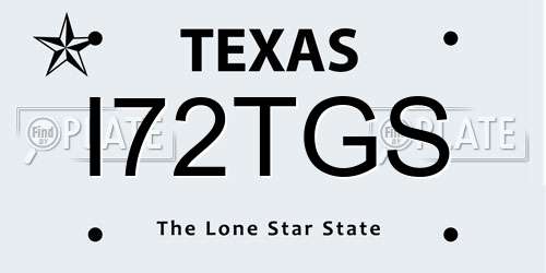 I72TGS Texas License Plate