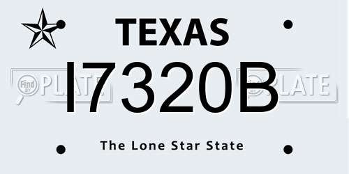 I7320B Texas License Plate