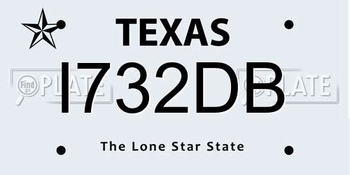 I732DB Texas License Plate