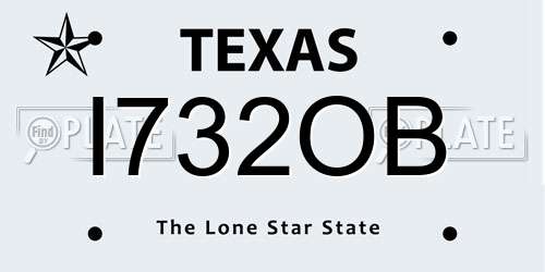 I732OB Texas License Plate