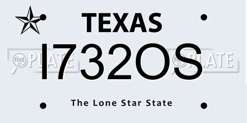 I732OS Texas License Plate