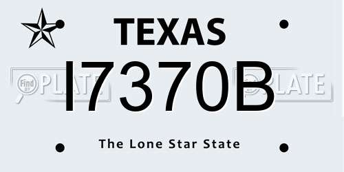 I7370B Texas License Plate