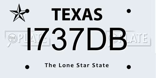 I737DB Texas License Plate