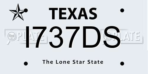 I737DS Texas License Plate