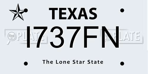 I737FN Texas License Plate