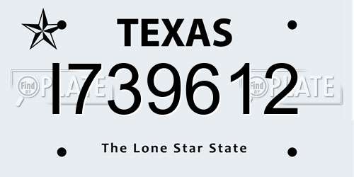 I739612 Texas License Plate