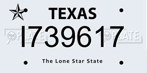 I739617 Texas License Plate
