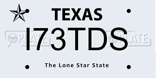I73TDS Texas License Plate