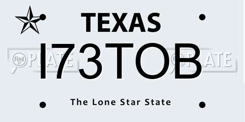 I73TOB Texas License Plate