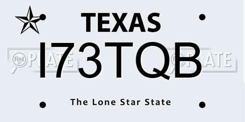 I73TQB Texas License Plate