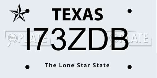 I73ZDB Texas License Plate