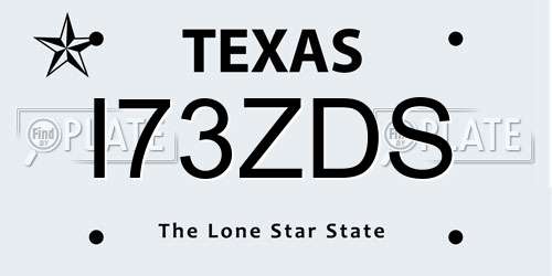 I73ZDS Texas License Plate