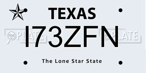 I73ZFN Texas License Plate