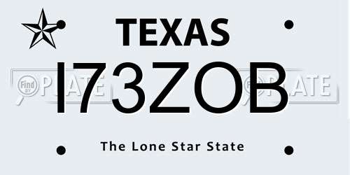 I73ZOB Texas License Plate