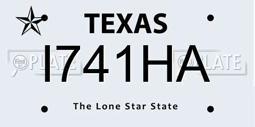 I741HA Texas License Plate