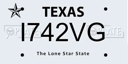 I742VG Texas License Plate