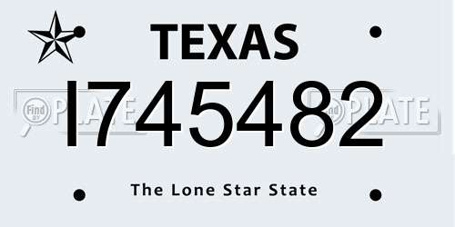 I745482 Texas License Plate