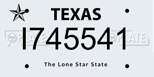 I745541 Texas License Plate
