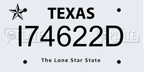 I74622D Texas License Plate