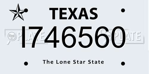 I746560 Texas License Plate