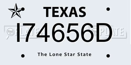 I74656D Texas License Plate