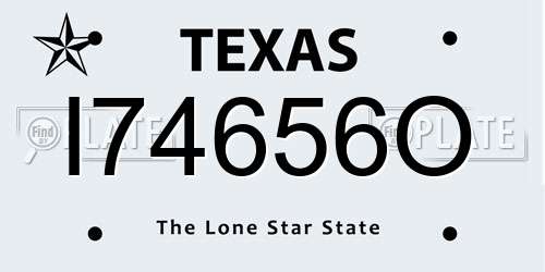 I74656O Texas License Plate
