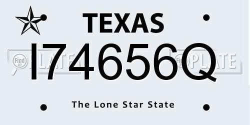 I74656Q Texas License Plate