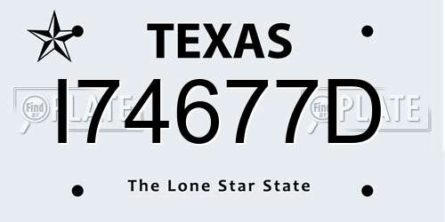 I74677D Texas License Plate