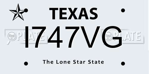 I747VG Texas License Plate
