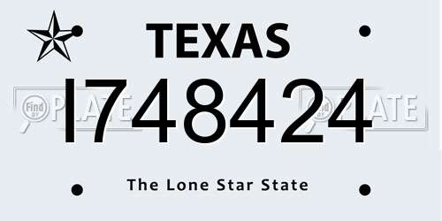 I748424 Texas License Plate