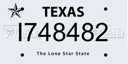 I748482 Texas License Plate