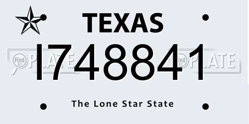 I748841 Texas License Plate