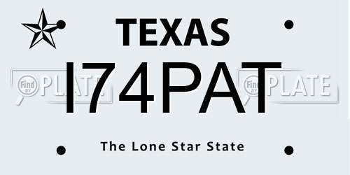 I74PAT Texas License Plate