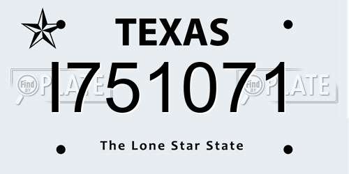 I751071 Texas License Plate