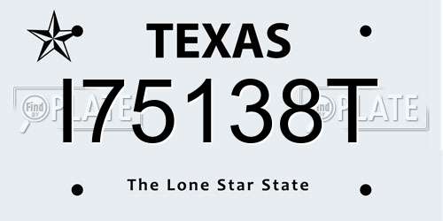 I75138T Texas License Plate