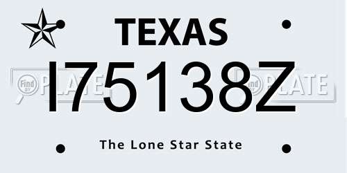 I75138Z Texas License Plate