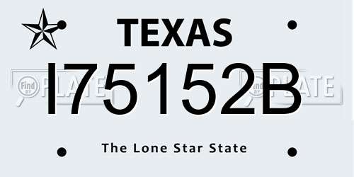 I75152B Texas License Plate