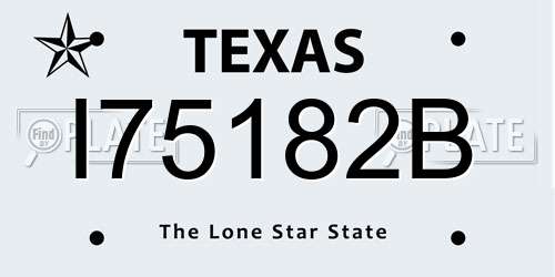I75182B Texas License Plate