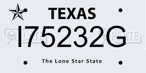 I75232G Texas License Plate