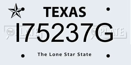 I75237G Texas License Plate