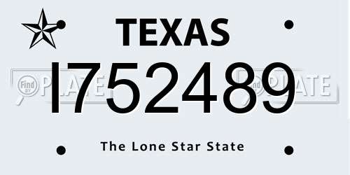 I752489 Texas License Plate