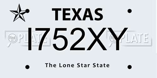 I752XY Texas License Plate