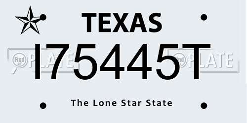 I75445T Texas License Plate