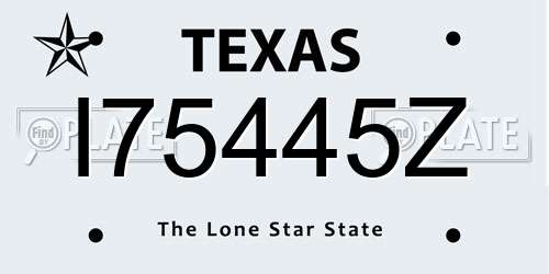 I75445Z Texas License Plate