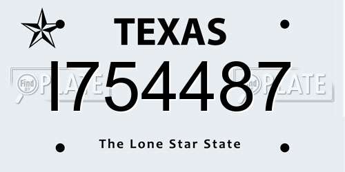 I754487 Texas License Plate