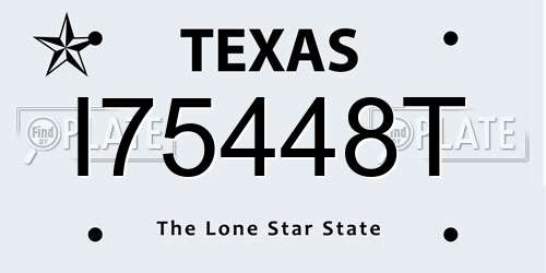 I75448T Texas License Plate