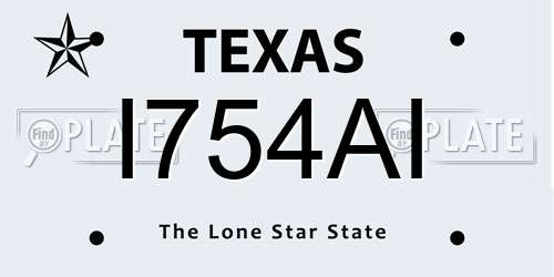 I754AI Texas License Plate