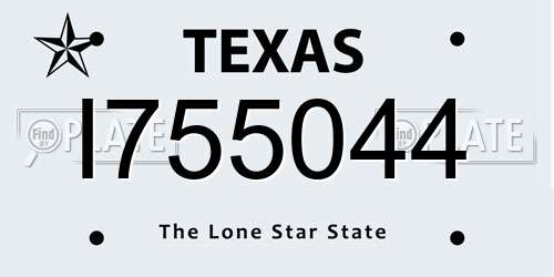 I755044 Texas License Plate