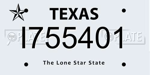 I755401 Texas License Plate