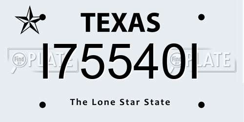 I75540I Texas License Plate
